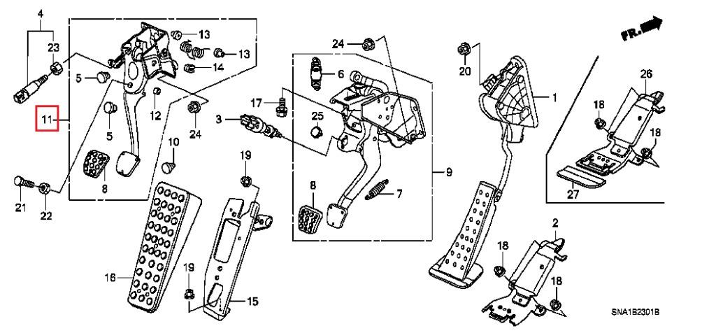 Honda FD2R/CL7 Euro R Type R Clutch Pedal, Car Accessories, Accessories ...