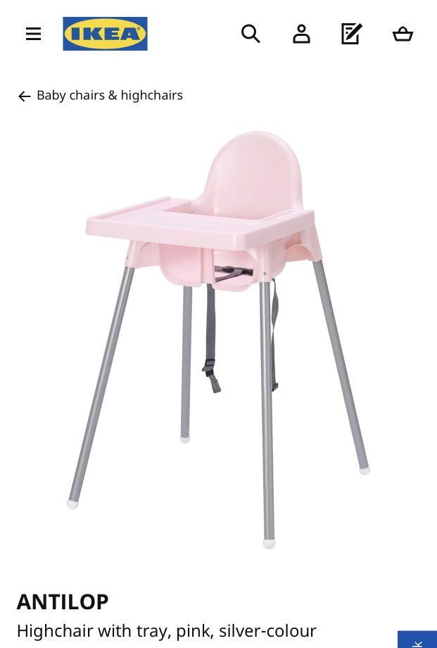 Ikea pink high shop chair