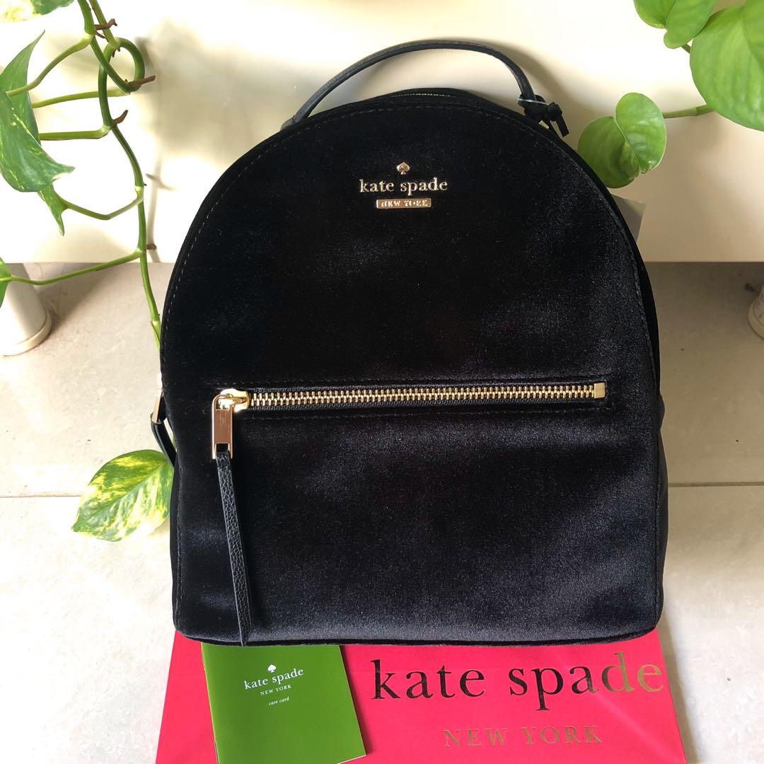 INSTOCK Kate Spade Dawn Place Velvet Sammi Backpack Black