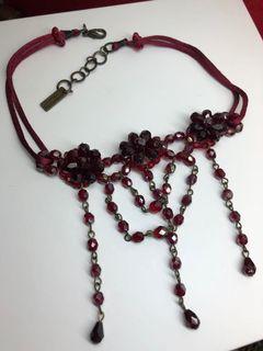Italian Red Swarovski crystal chocker necklace