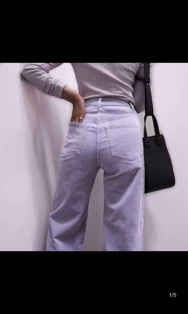 light purple corduroy pants