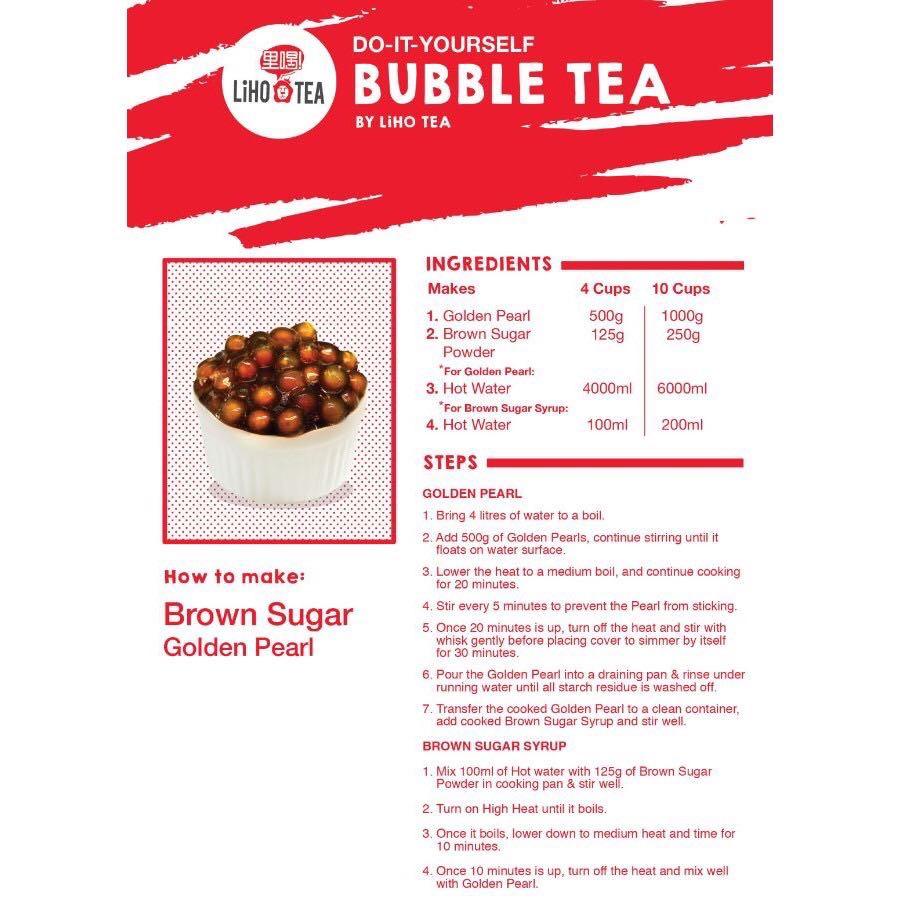 LiHO TEA DIY Brown Sugar Golden Pearl Kit for 30 Cups, Pearls Bubble