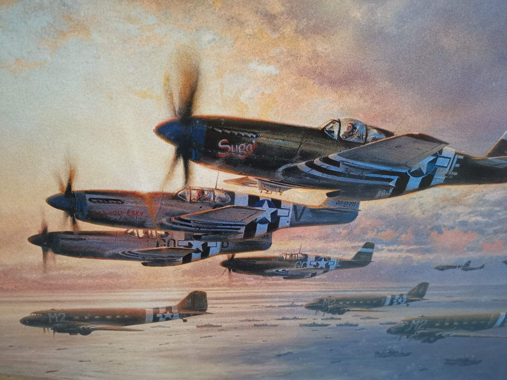 Framed Limited Edition Aviation Art Lithograph "DDay the Airborne