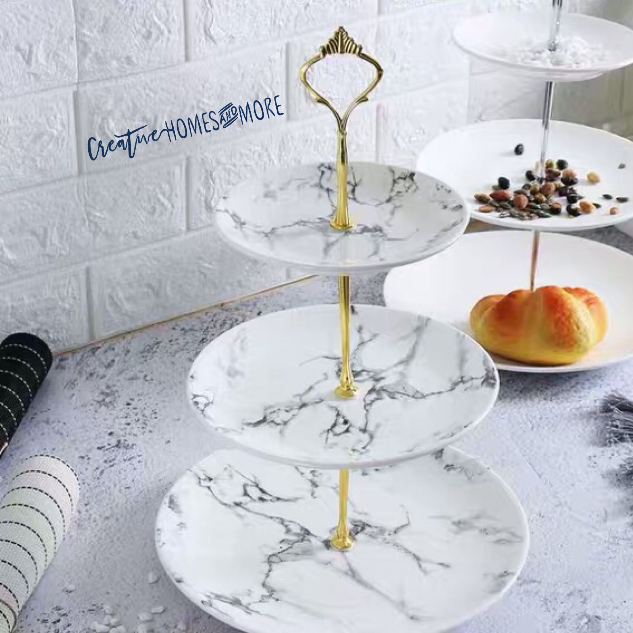 High tea plate top stand