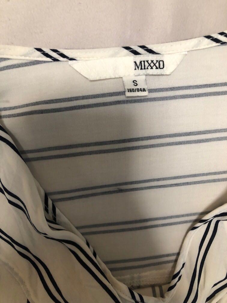 Mixxo Korean stripe blouse, Women's Fashion, Tops, Blouses on Carousell