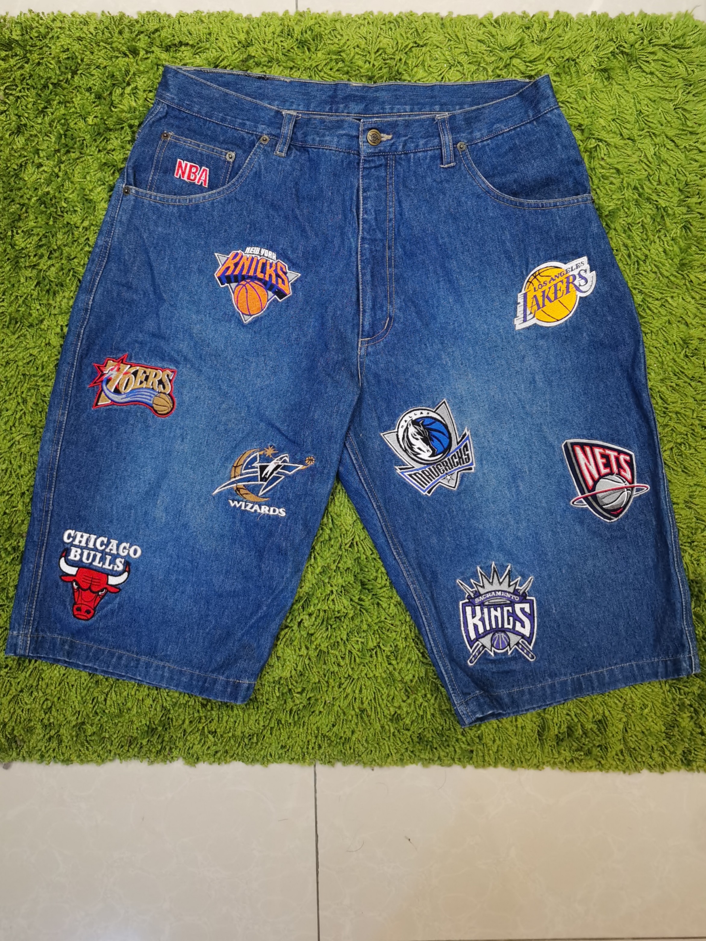 Nba denim shorts clearance