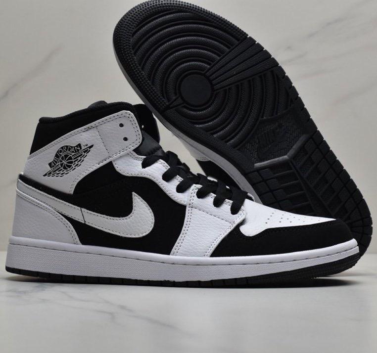 Nike Air Jordan 1 Mid AJ1 Tuxedo White Black, Men's Fashion, Footwear ...