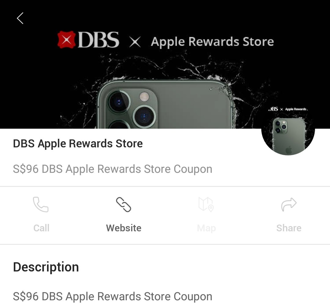 DBS Apple rewards store voucher, Mobile Phones & Gadgets, Mobile Phones ...