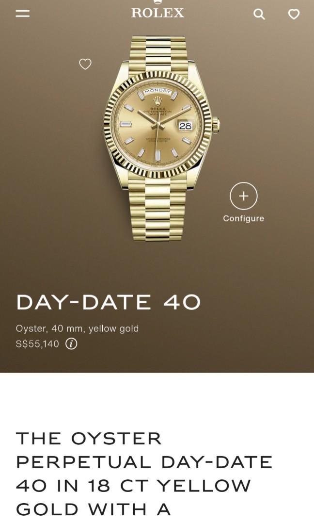Rolex Day-Date 40 in 18 ct yellow gold 