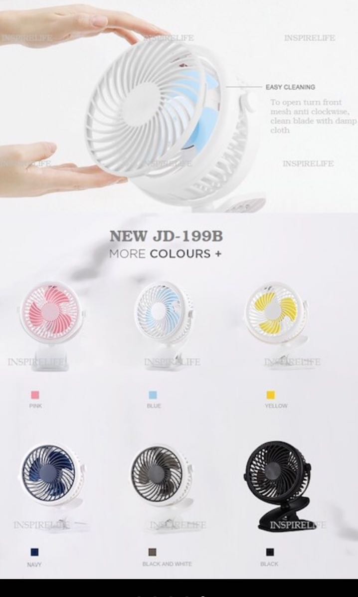 Strong Wind Easy Cleaning Clip Fan Stroller Desk Table Top Fan