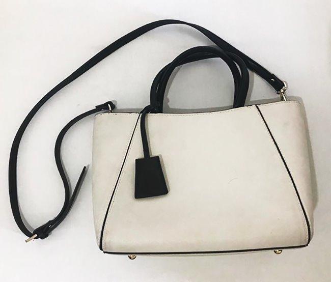 ZARA BASIC Collection Black and White Leather Convertible to Crossbody ...