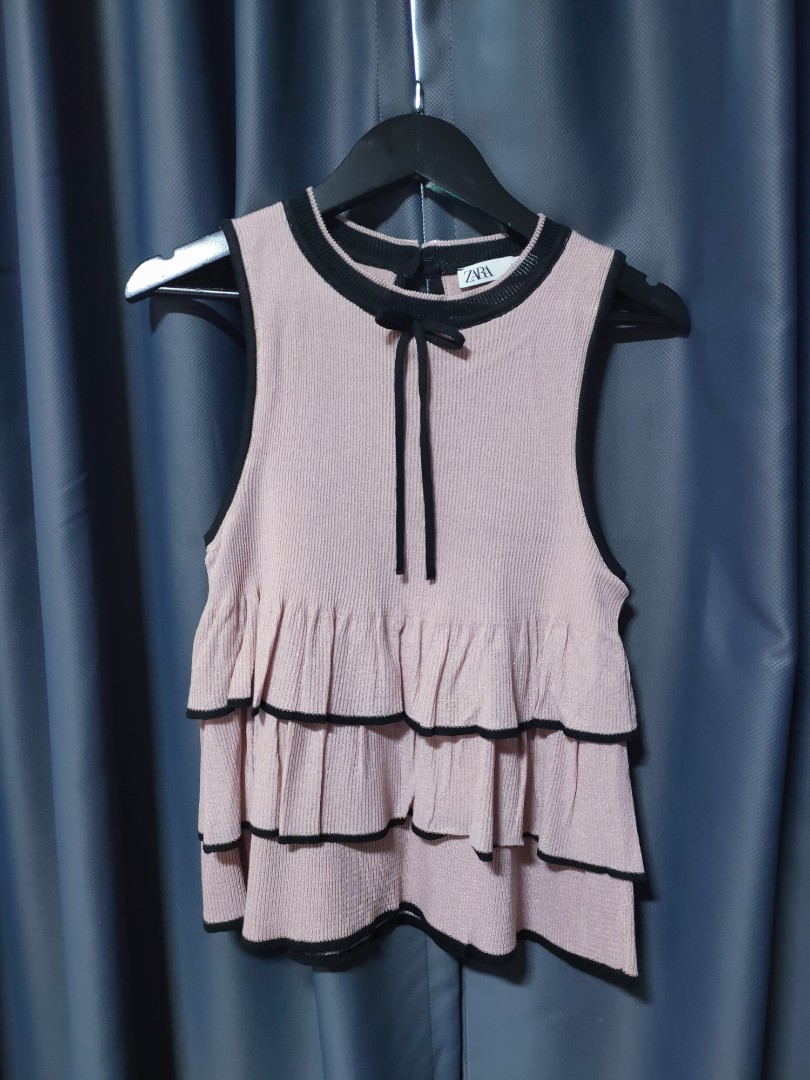 Zara Blush Pink Top, Women's Fashion, Tops, Blouses on Carousell