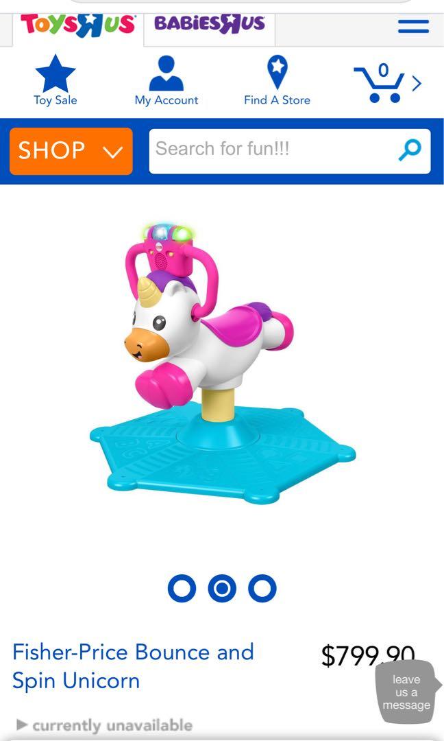 費雪座地彈跳學習音樂獨角獸 FisherPrice Bounce and Spin Unicorn, 兒童＆孕婦用品, 嬰兒玩具