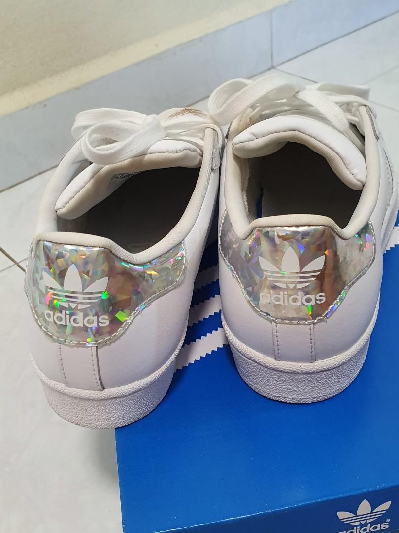 Adidas superstar silver top junior