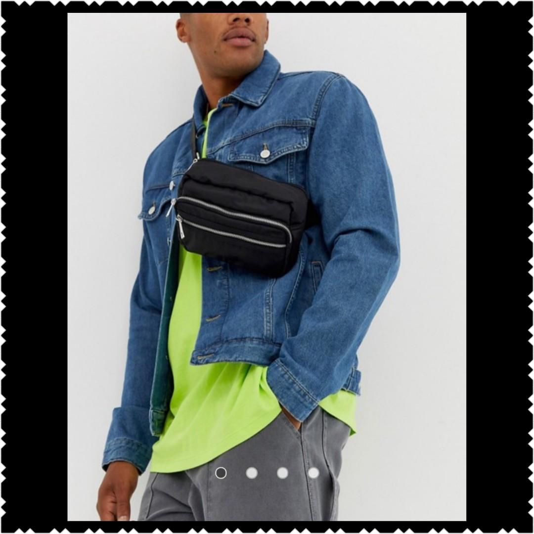 river island black bum bag