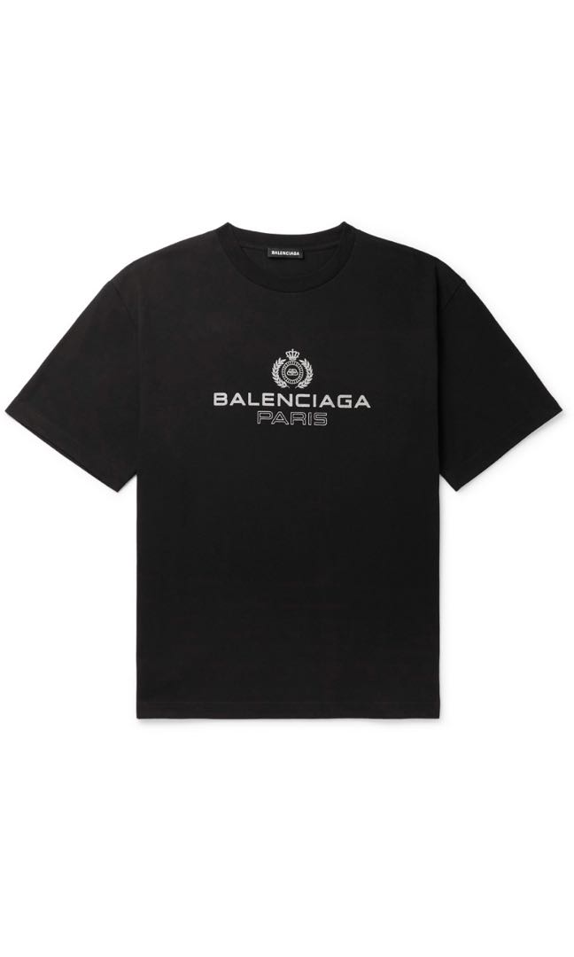 Balenciaga Crest Logo Tee, Men's 