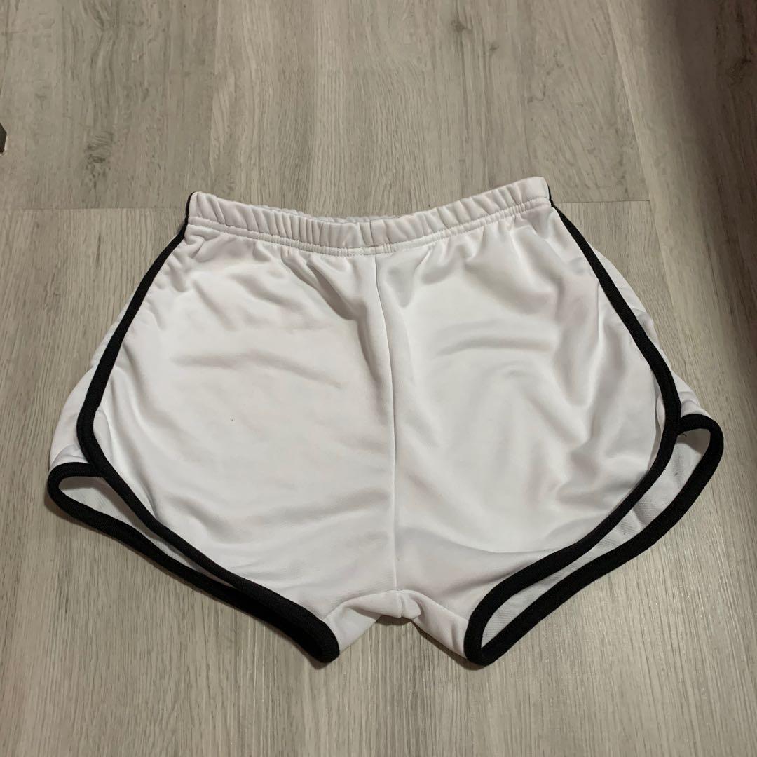 white runner shorts