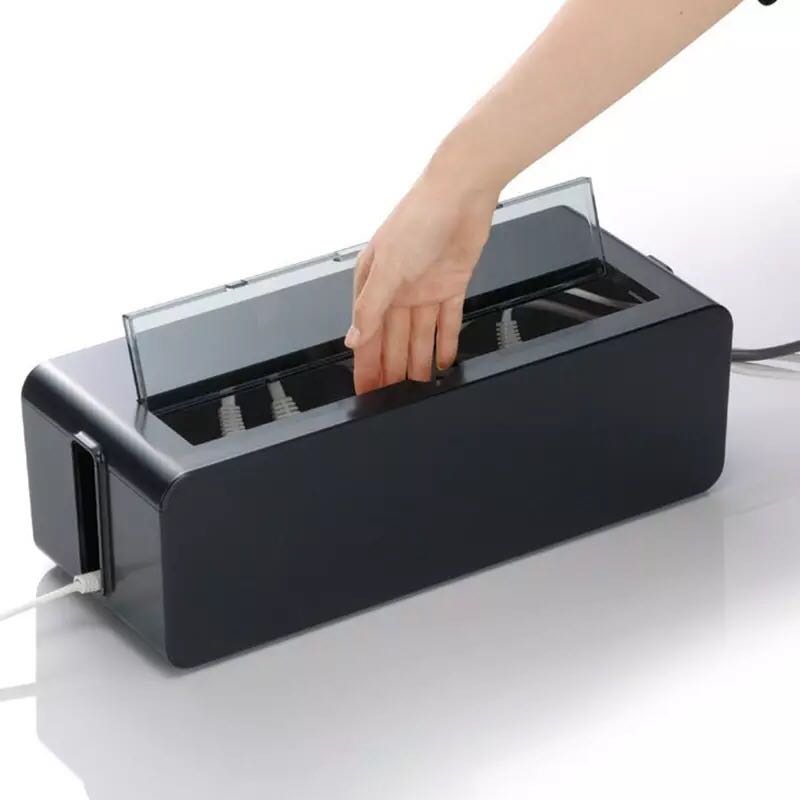 Black Plastic Safety Socket Outlet Board storage box with Skylit Outlet ...
