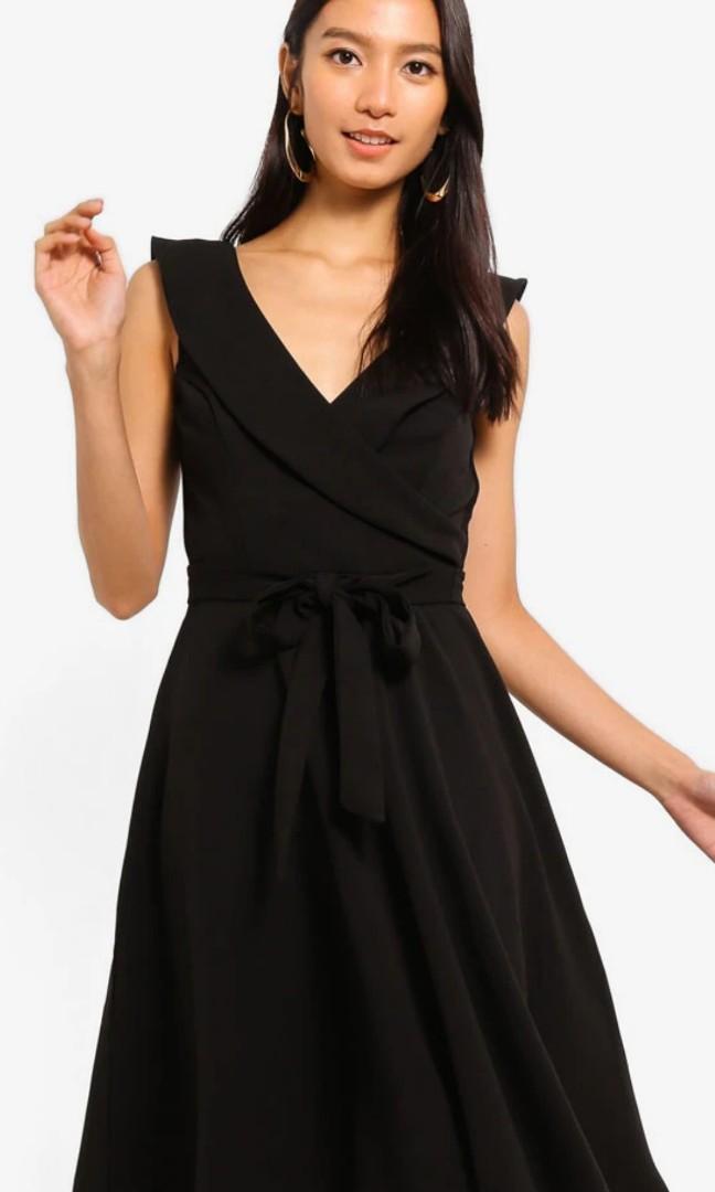 Black Wrap Dress Dinner Gown M 10 38 L