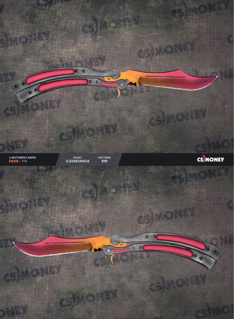 Butterfly knife fade factory new(92% fade), Toys & Games ...
