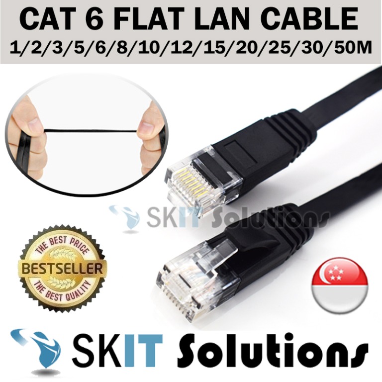 Computer Cables CAT6 Flat Ethernet Cable 1000Mbps Internet Router Cable LAN Cable for Computer Router Laptop 1/2/3/5/10M Cable Length: 10M, Color: 1