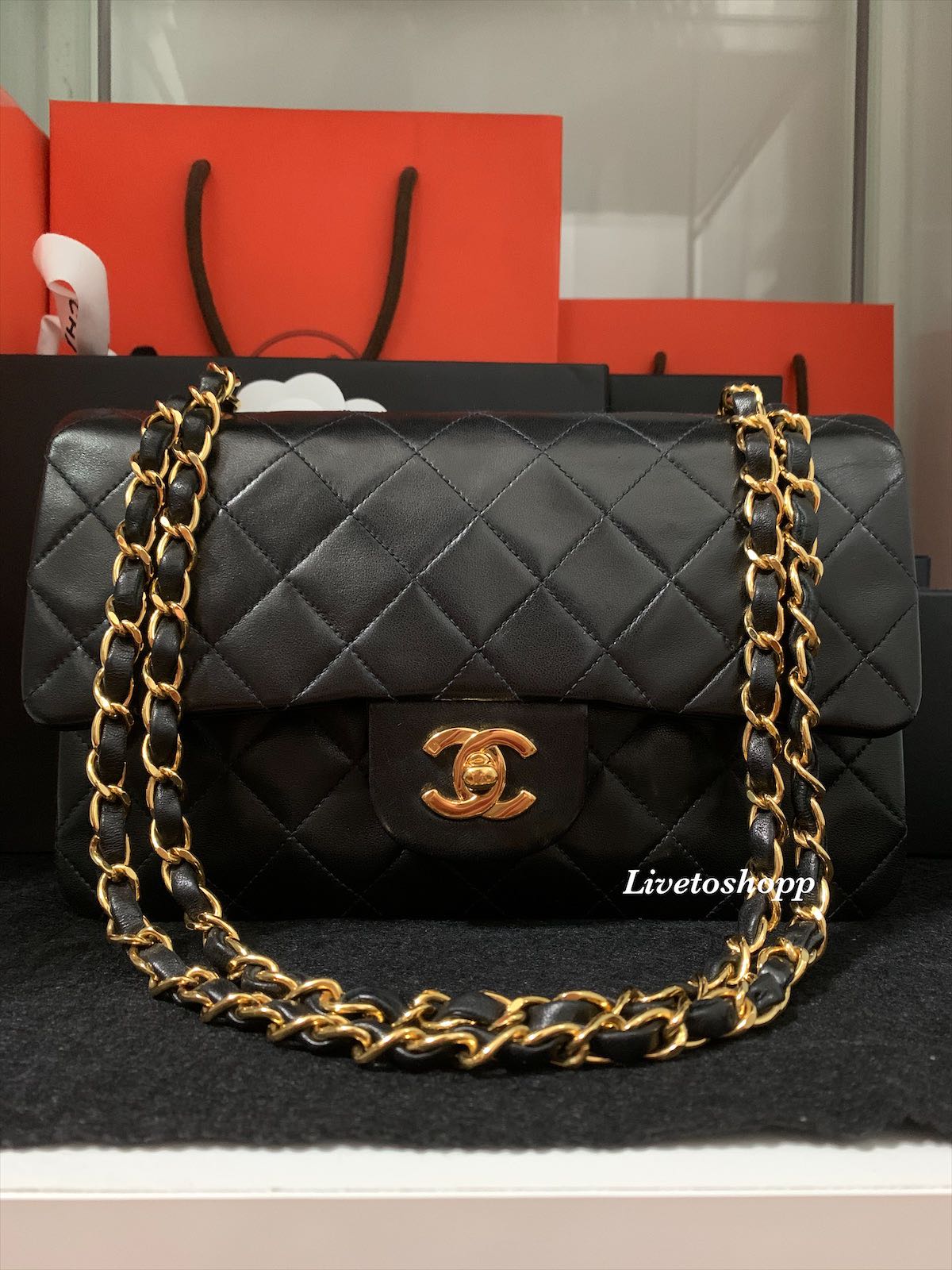 Chanel Maxi Classic Flap Bag - Gold Patent Leather Gold Hardware
