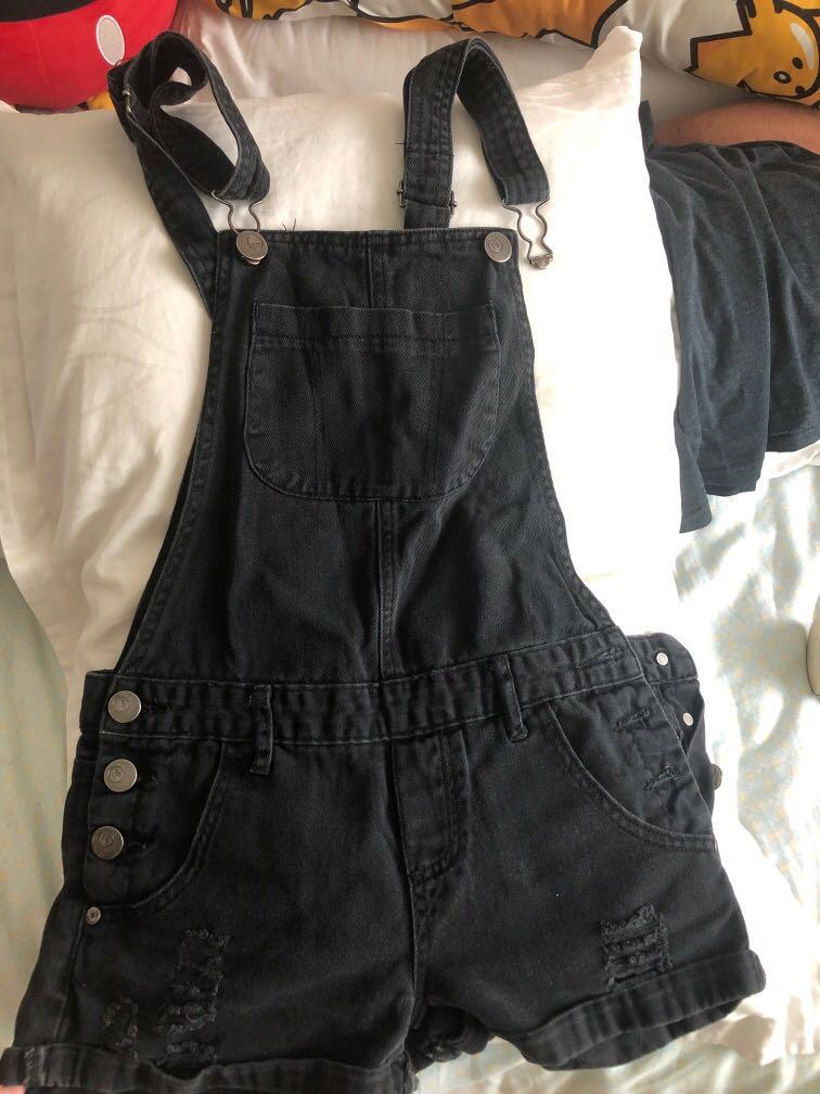 cotton on black overalls