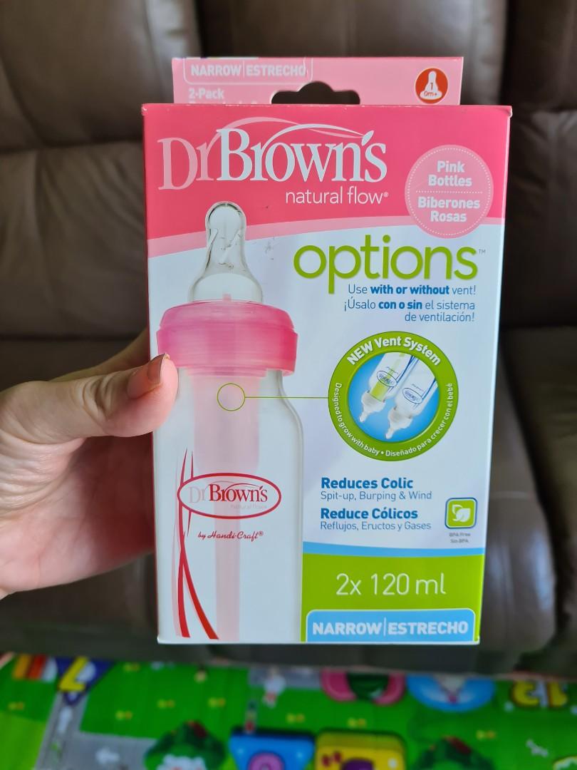 Dr Brown Bottle Options Pink Bottles 2x 120ml Babies Kids Nursing Feeding On Carousell