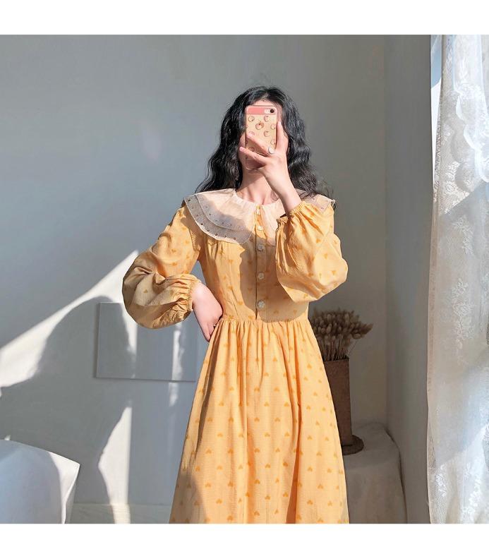 Yellow retro dress on sale