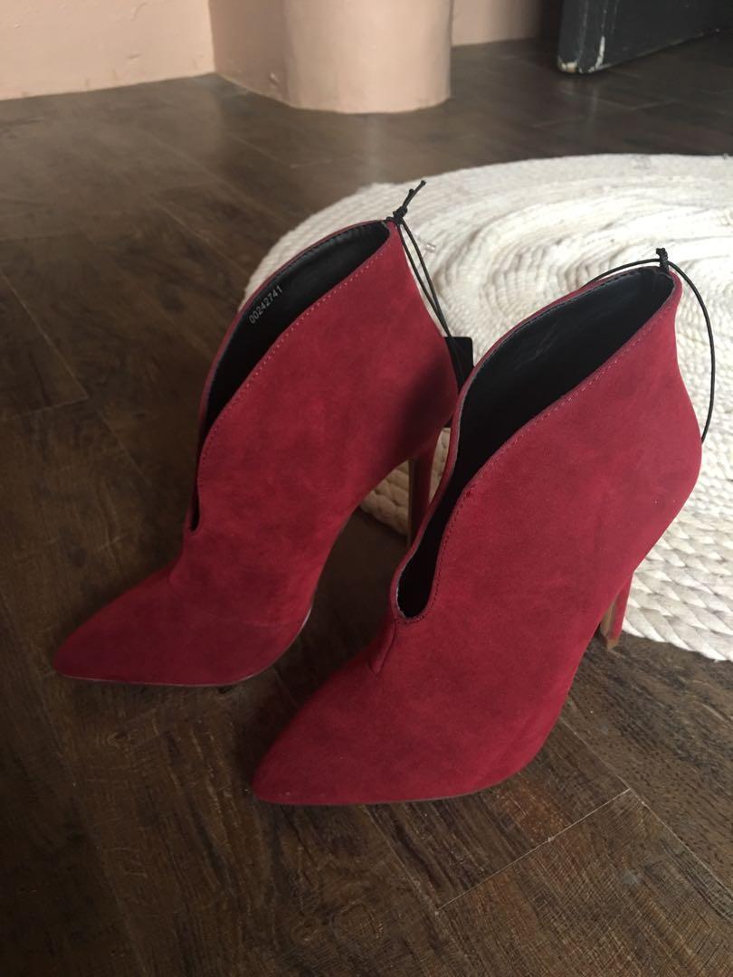Forever 21 Red Bootie, Women's Fashion 