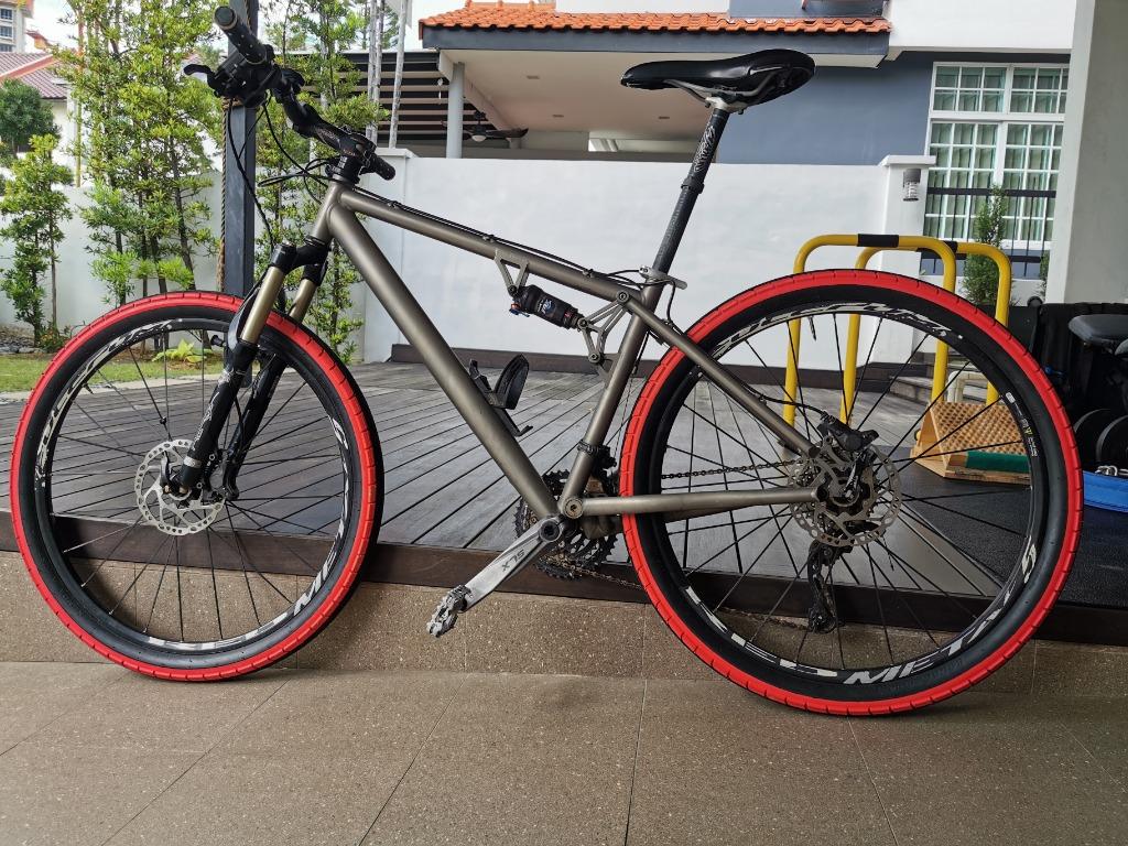 titanium full suspension mountain bike