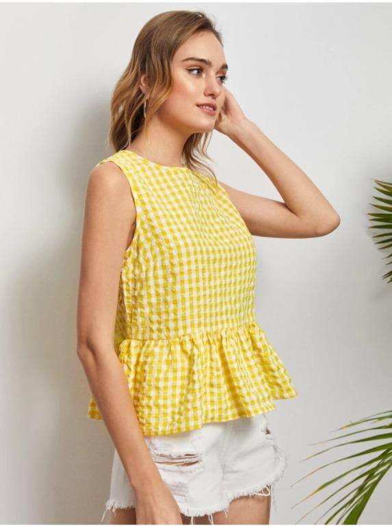 yellow peplum top