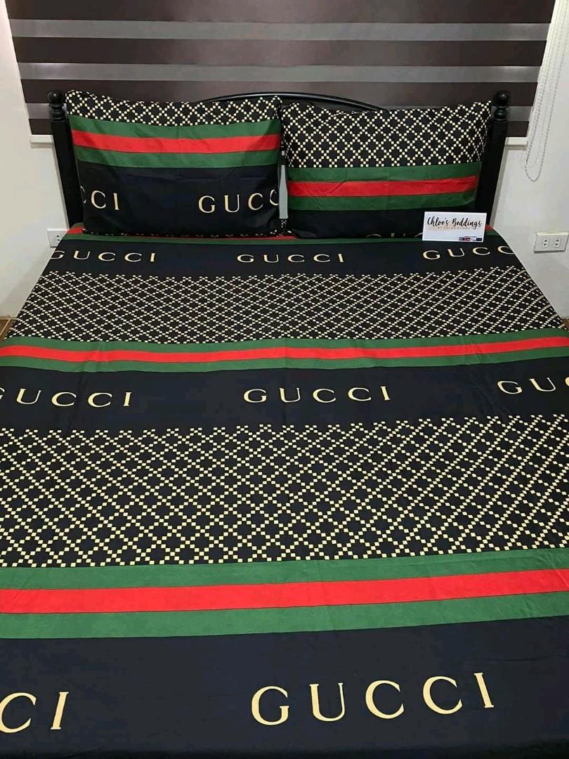 Gucci Bed Sheet Set 1 (Single,Double,Queen,King), Furniture & Home Living,  Furniture, Bed Frames & Mattresses on Carousell