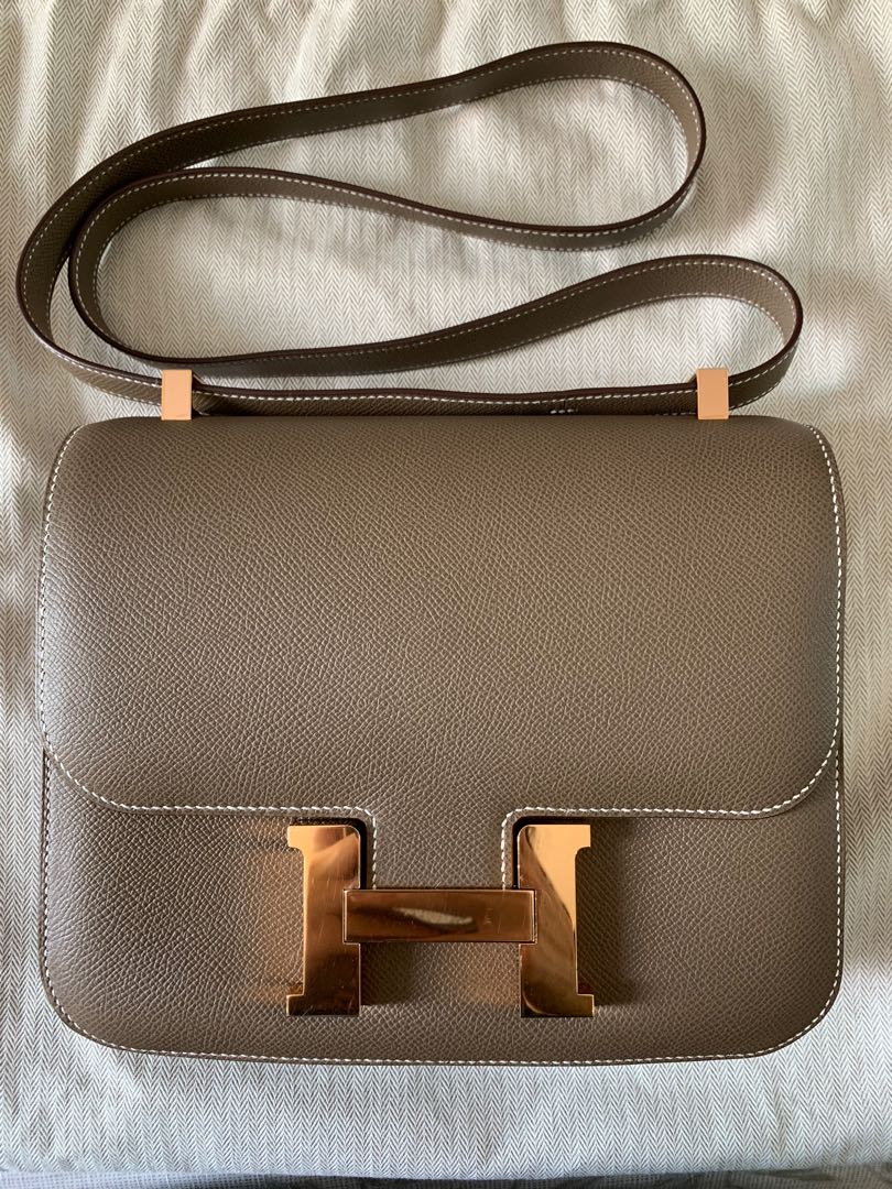 LNIB Hermes Constance 24 Etoupe Epsom RGHW Luxury Bags