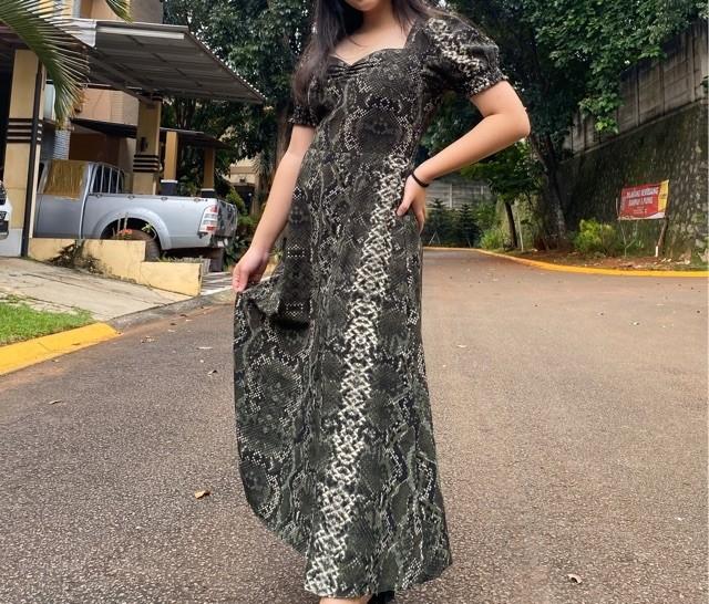 H&m snake print maxi dress cheap