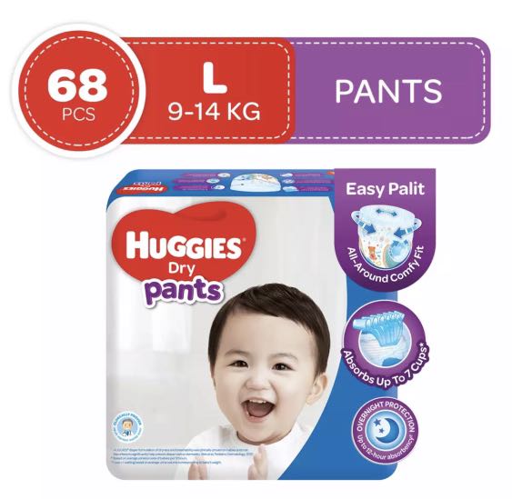 Huggies Dry Large 9 14 kg 68 pcs Diaper Pants Babies Kids