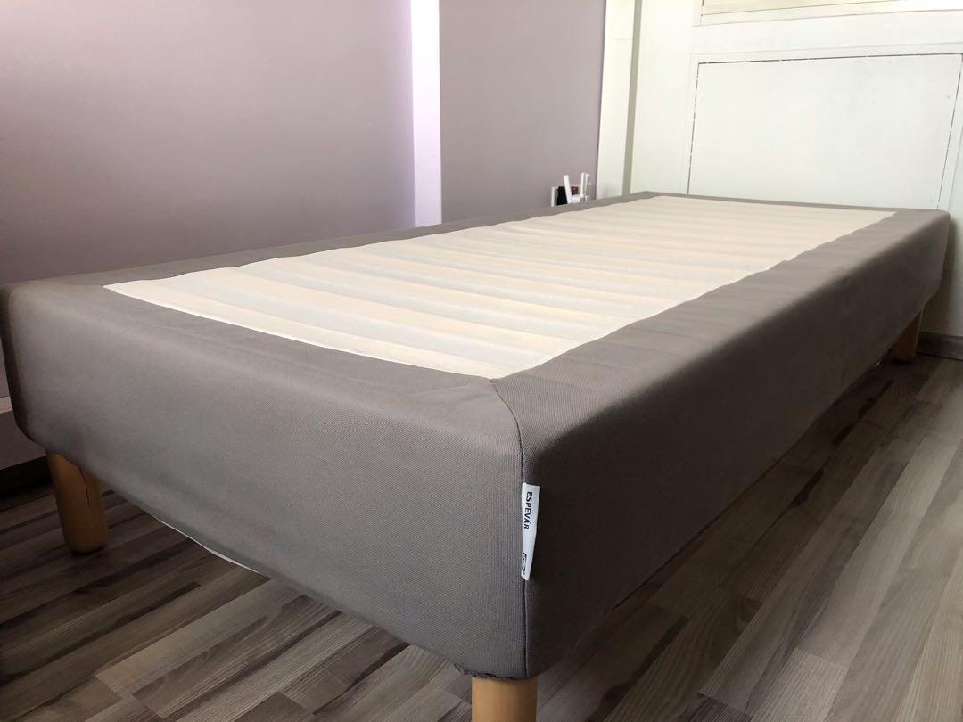 IKEA ESPEVAR Single Slatted Bed Base (w/ legs), Furniture & Home Living