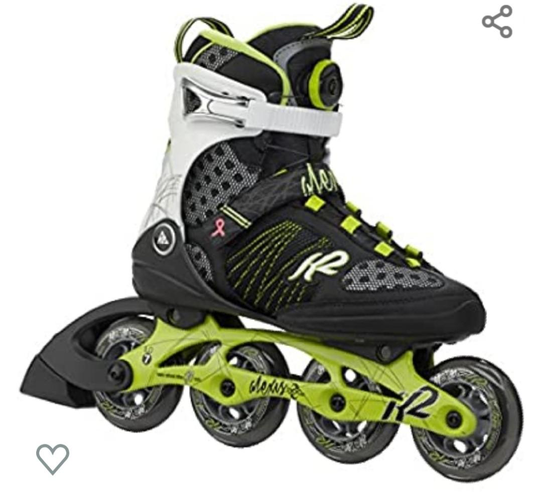 Inline Skates (Category: Skates, Rollerblades & Scooters) located in Singapore. Submitted by jackacm35 (Listing ID 1006726741, Image 1). Description: K2 skate. Give up after using 2 time. Protective gears included: same brand K2 gloves elbow guard knee guard.