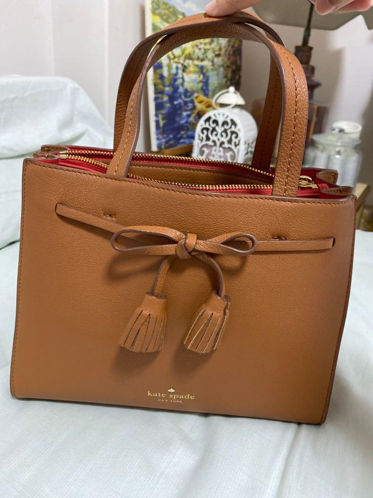 Kate Spade New York Hayes Street Sam Pebble Leather Medium Satchel Bag Women S Fashion Bags Wallets Cross Body Bags On Carousell