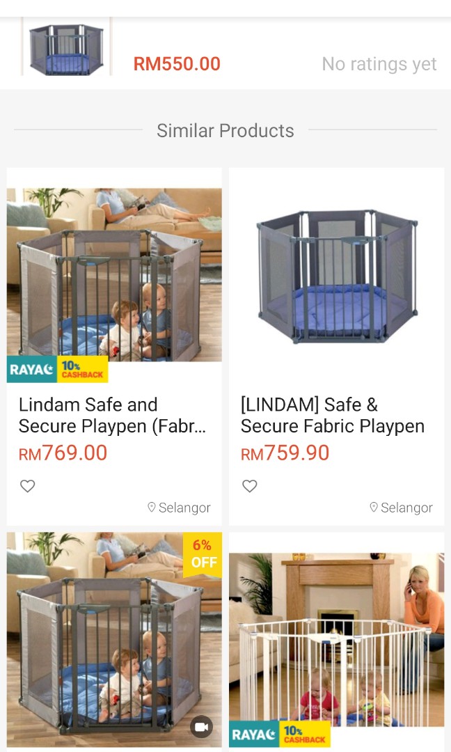 Lindam Safe And Security fabric Safety Gate Babies Kids Baby