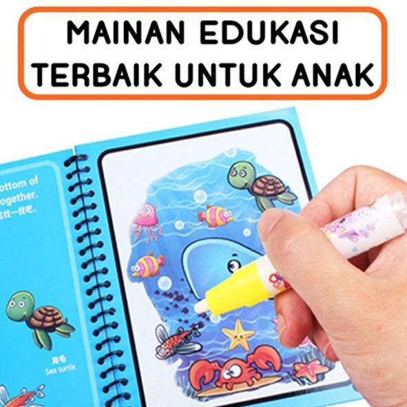 Mainan Edukasi Magic Water Book Buku Mewarnai Anak Magic Pena Air Water Drawing Colour Book Serba Serbi Others Di Carousell
