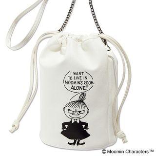 MOOMIN 嚕嚕米 慕敏家族 小不點 皮革束口圓筒包