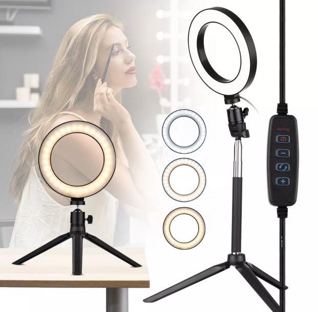 New 6inch Beauty Ring Light With Stand Usb Dimmable Furniture Home Decor Lighting Supplies On Carousell
