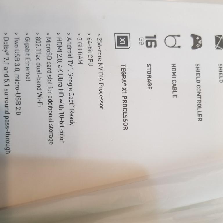 Nvidia shield with controller (Category: TV Parts & Accessories) located in Singapore. Submitted by ella97 (Listing ID 1006641853, Image 2). Description: All good condition and also still have protection sheet on..