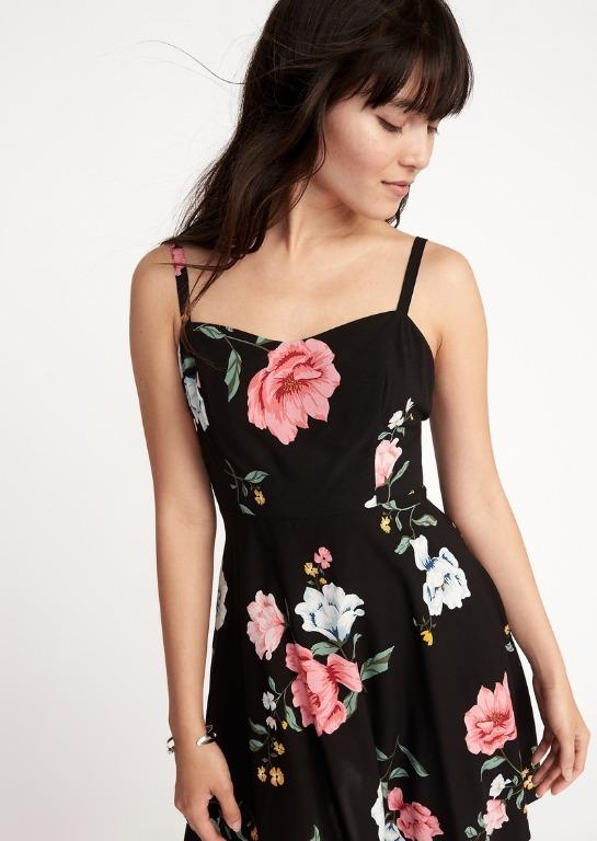 Old Navy Black Floral Cami Dress Women S Fashion Women S Clothes Dresses Skirts On Carousell