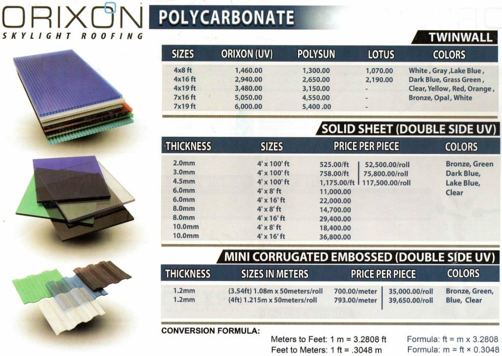 Polycarbonate (Skylight Roofing), Commercial & Industrial, Construction