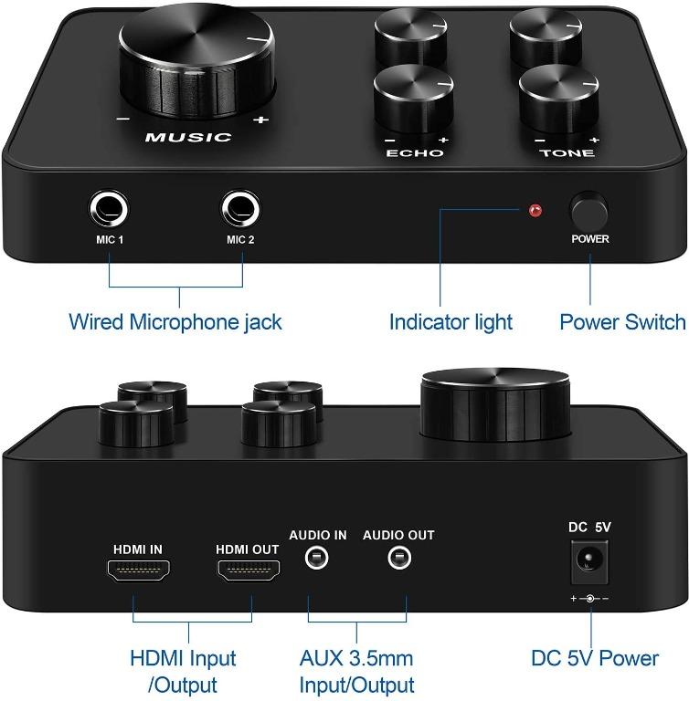 Rybozen Portable Karaoke Microphone Mixer System Set, Audio, Other