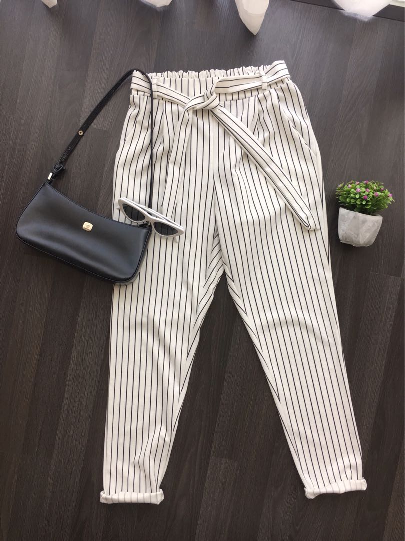 striped work pants