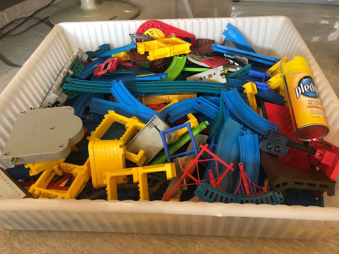 plastic train track set