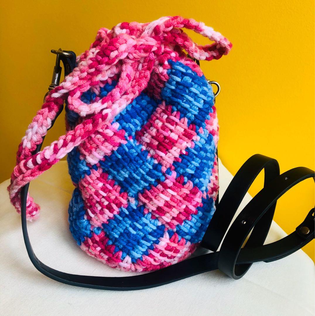 Entrelac crochet bag outlet